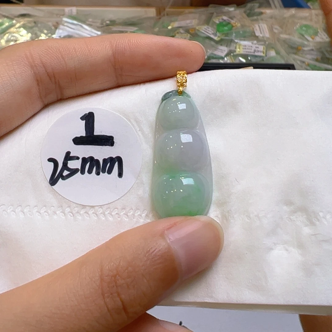 翡翠18K金镶嵌吊坠(不含链)翡翠
