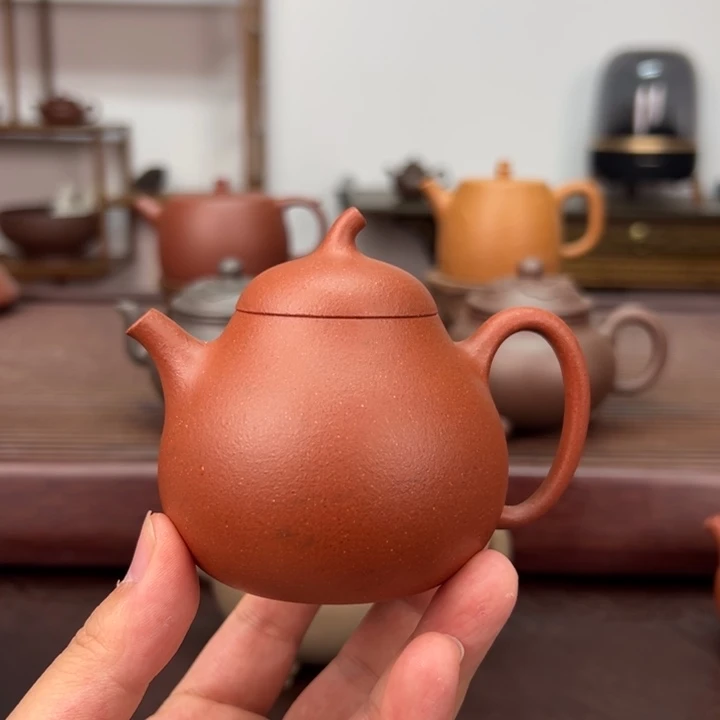 紫砂茶壶封釉红降坡 150 毫升