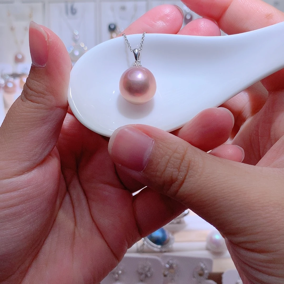 吊坠(赠链)银S925镶嵌淡水珍珠CC14.5mm