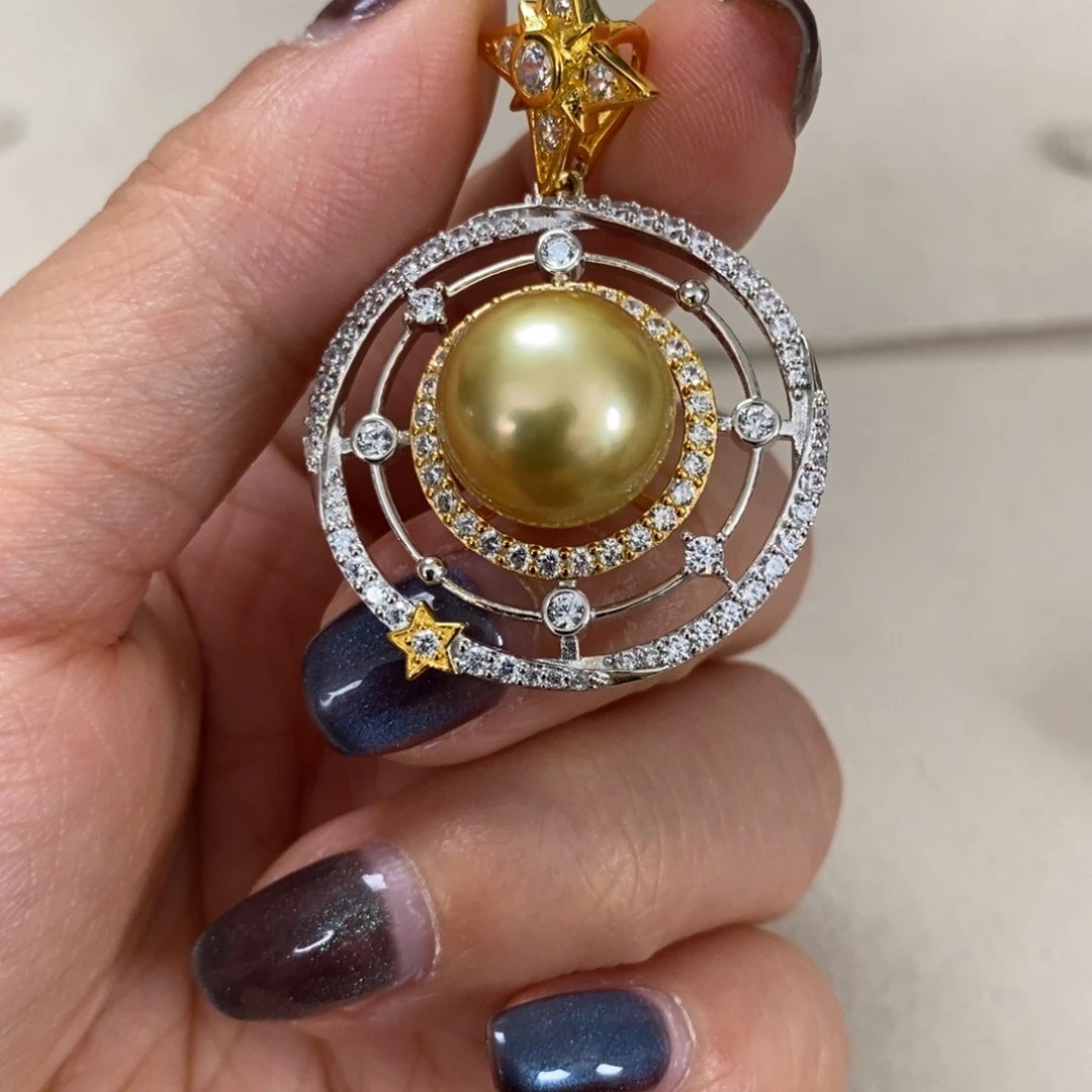 银S925镶嵌海水珍珠颈饰