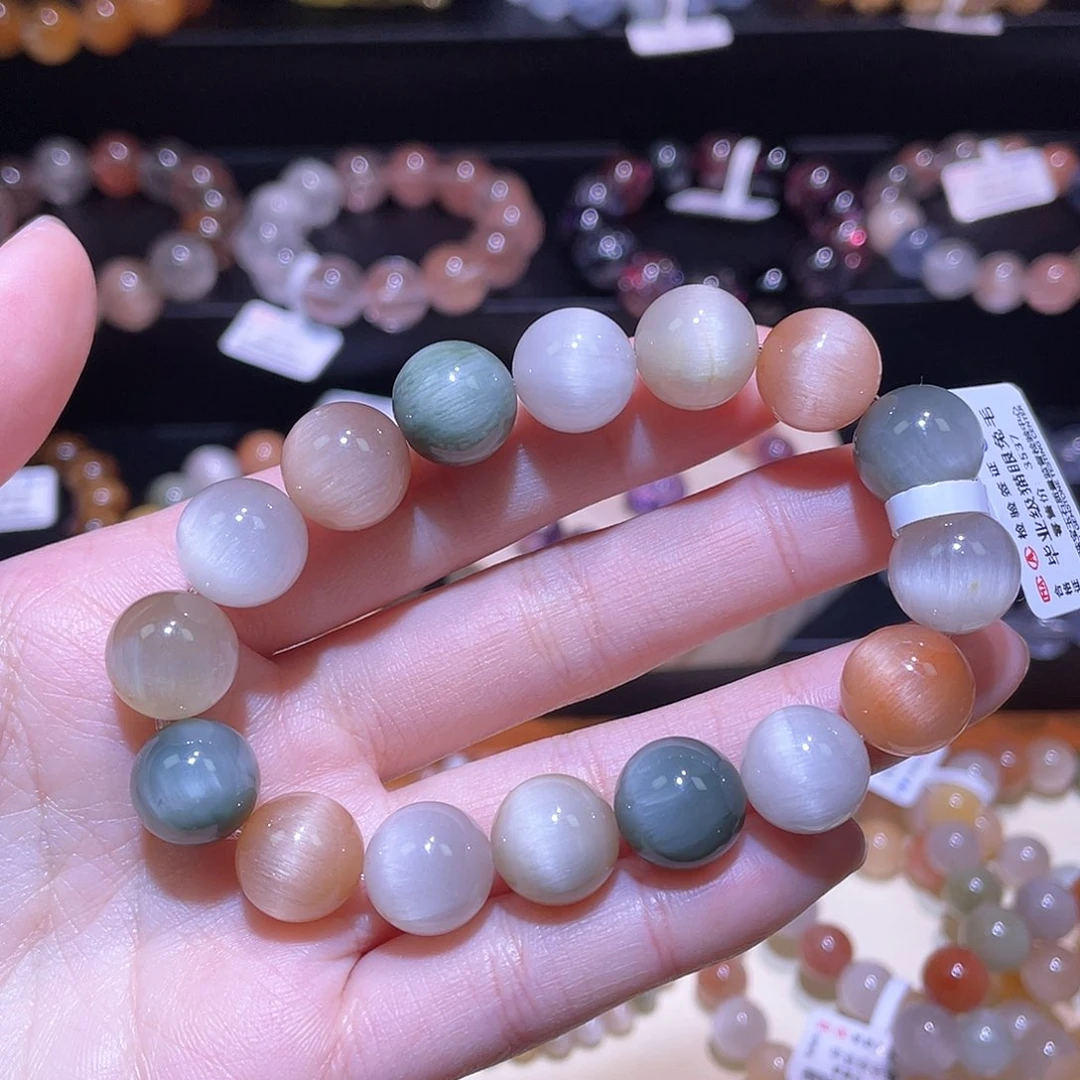 水晶手链未镶嵌兔毛手链，晶体通透12.4