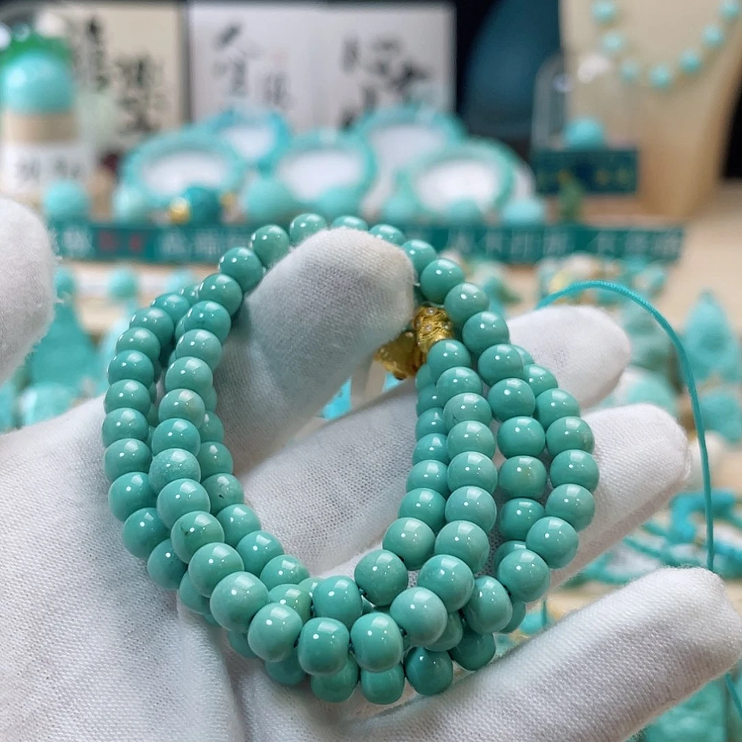 绿松石珠宝奇石18K金镶嵌