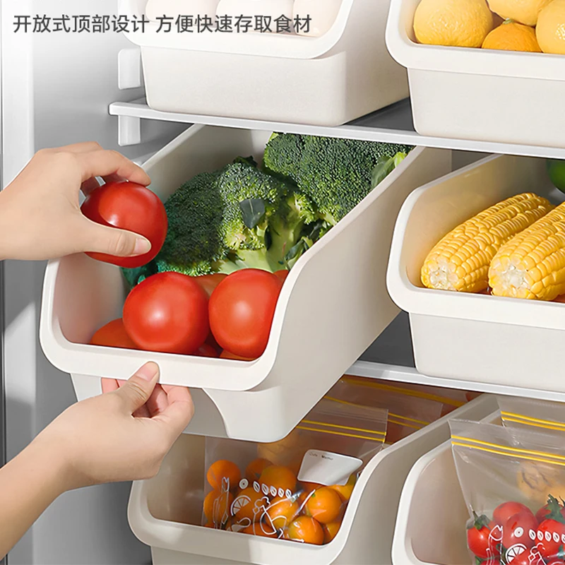 冰箱收纳盒橱柜储物盒零食桌面长方形置物盒子厨房冷冻筐整理盒