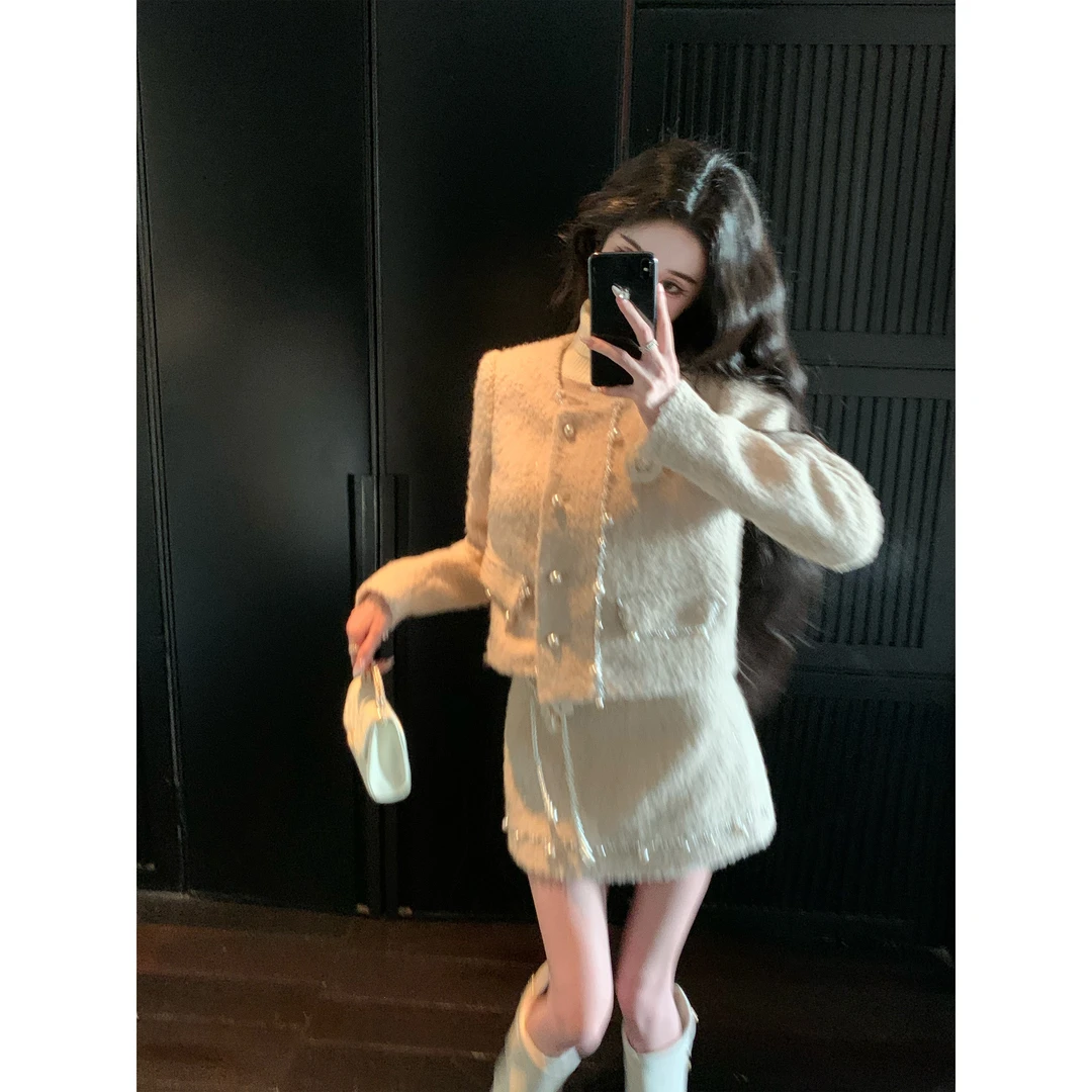 Barb Chill【12/10新品上新】【冬日舒芙蕾】羊毛温婉千金小香套装裙