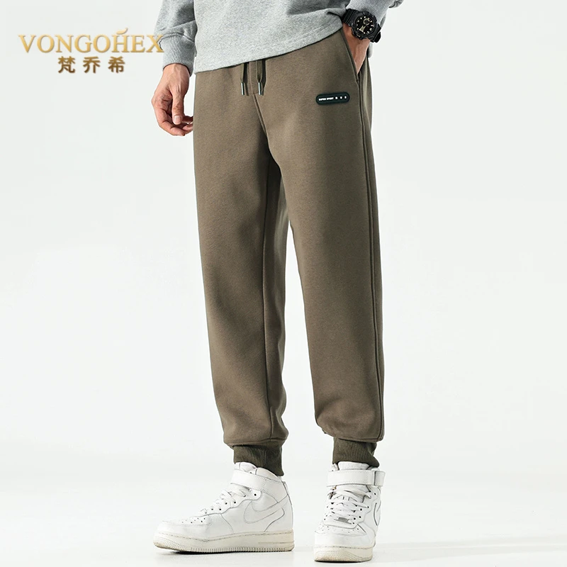 VONGOHEX休闲裤男士秋冬款加绒加厚束脚卫裤宽松运动裤韩版潮流