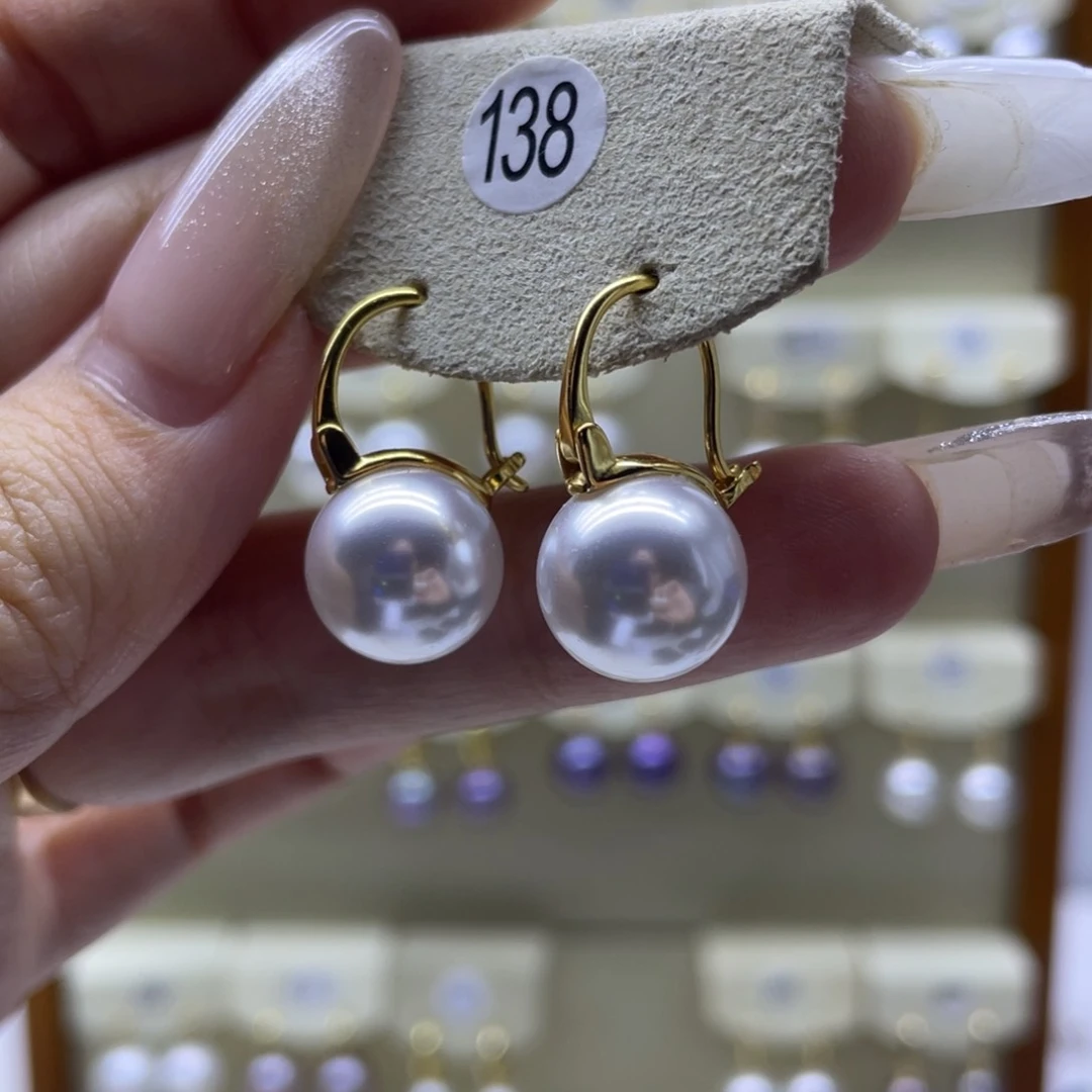淡水珍珠耳饰银S925镶嵌