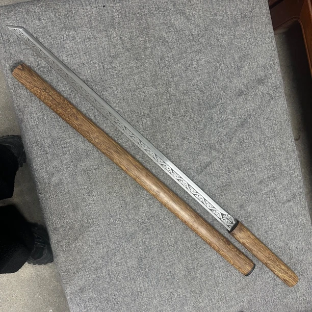 唐横刀龙泉昊天宝剑一体刀墨龙花梨木唐刀具防身冷兵器未开刃