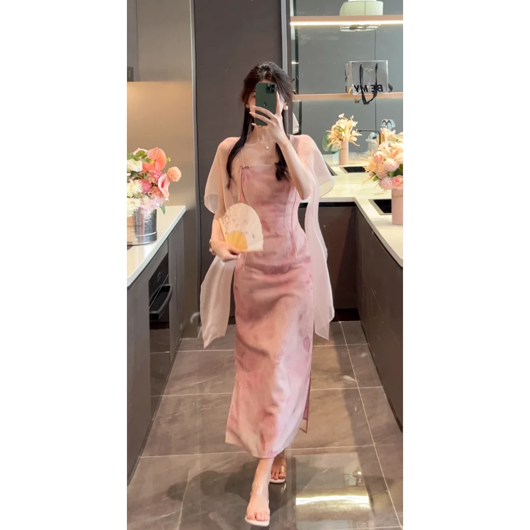 【婉婉定制】【雾里花】新中式气质粉色连衣裙预CDW4LYQ210C