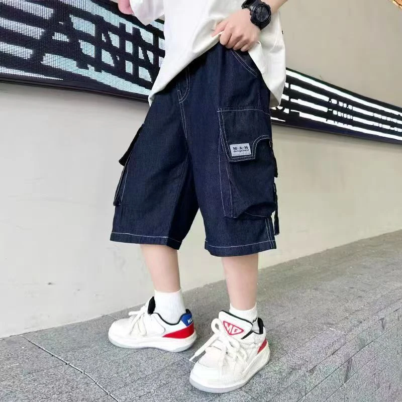 男童牛仔裤夏季短裤2025新款夏装裤子中大童儿童男孩夏款七分裤潮