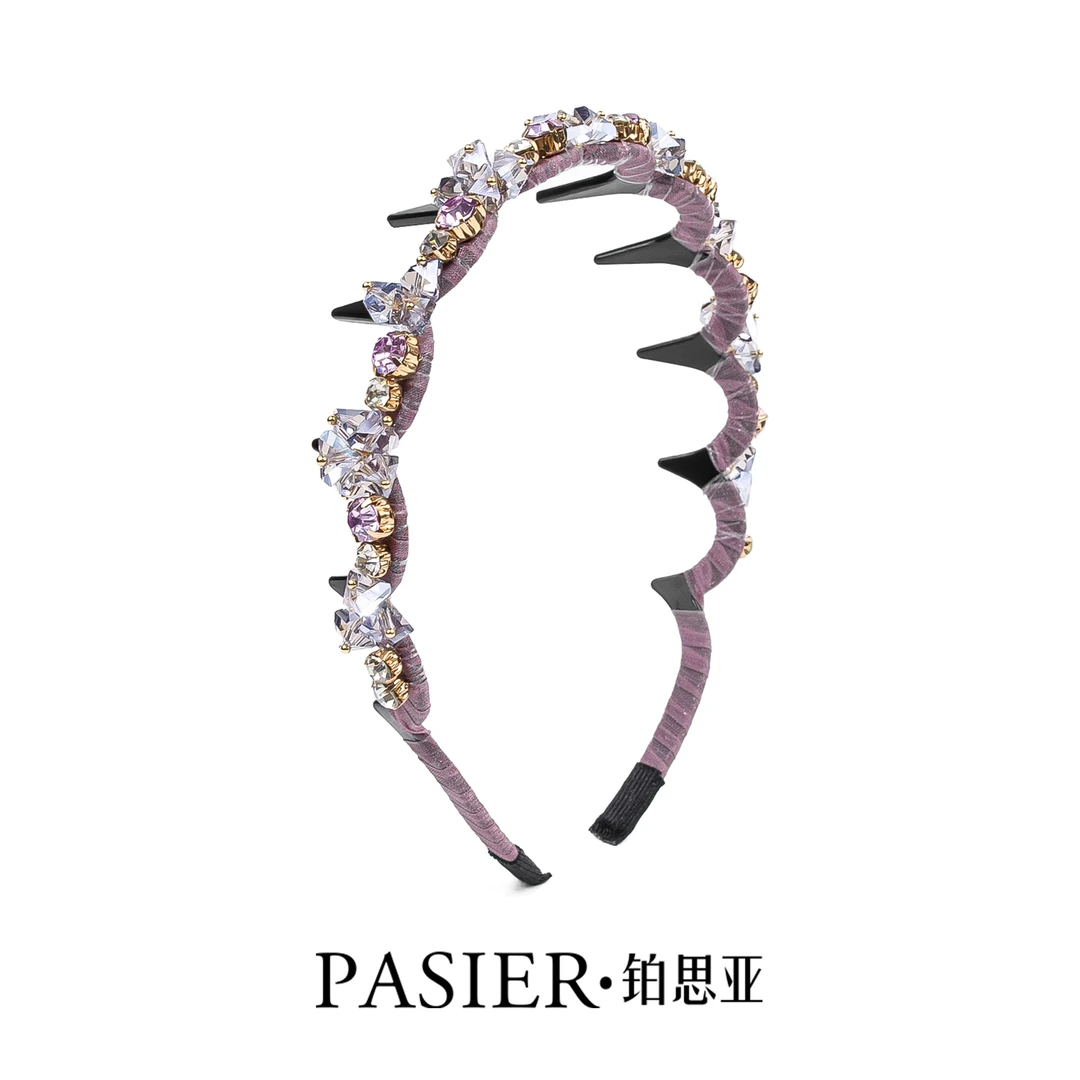 铂思亚星空物语发箍轻奢满钻高颅顶齿梳头箍百搭碎发压发发卡发饰