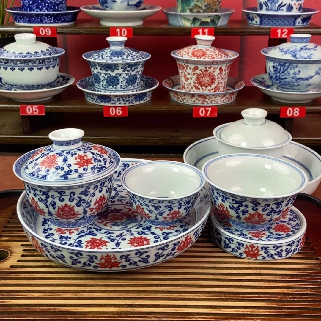 景德镇五件套釉里红