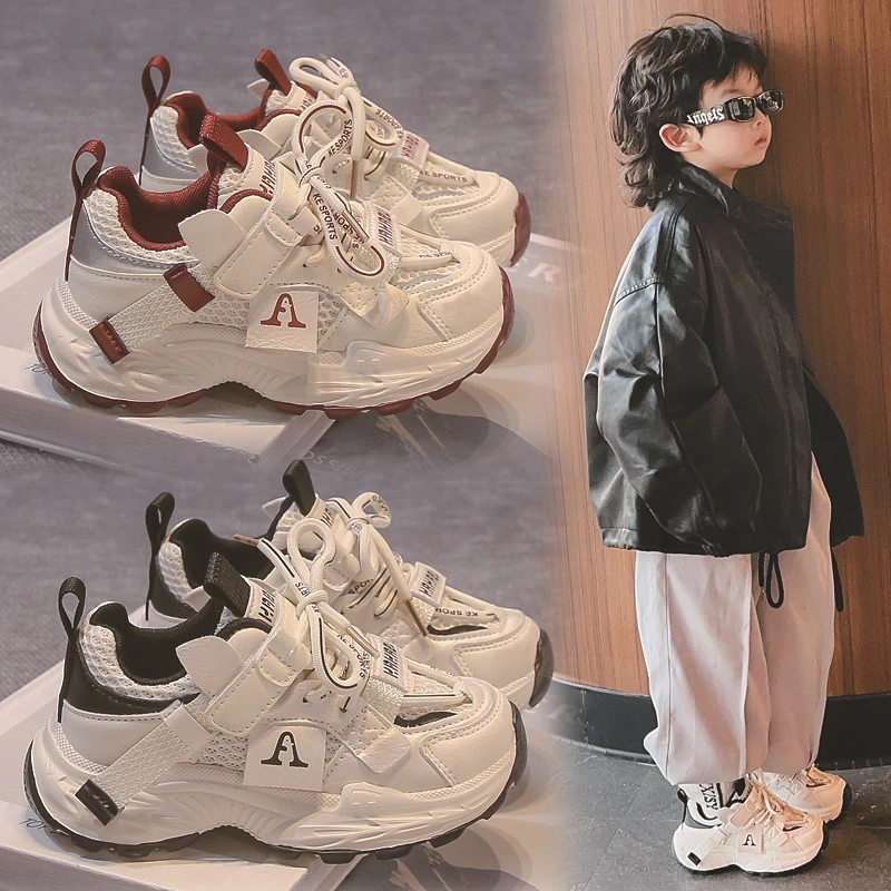 春秋新款儿童网面透气女童运动鞋男童单鞋跑步鞋185