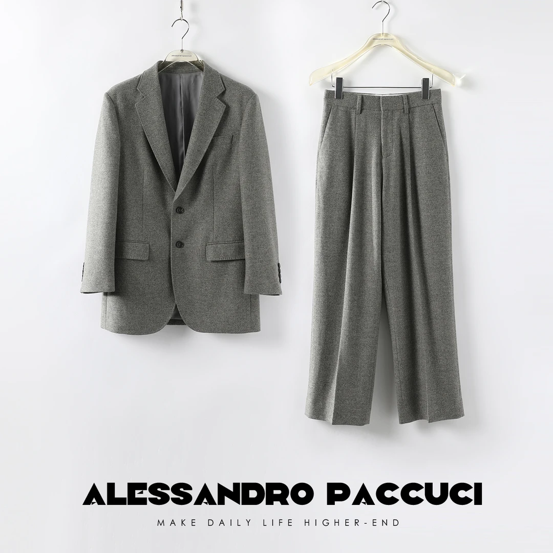 【孤品不退换】洛哥21399X【博思】羊毛绒面翻驳领西服/休闲直筒裤