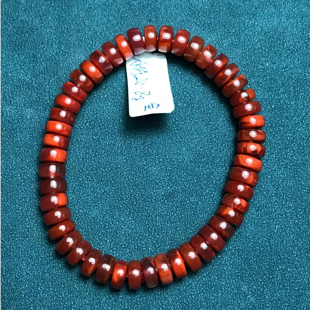 四川大凉山南红玛瑙柿子红玫红双色隔片单圈