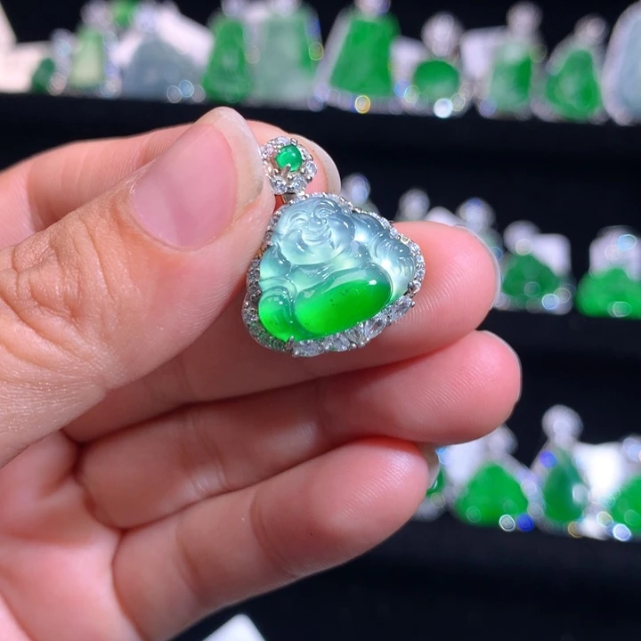 【闪购商品】颈饰银S925镶嵌翡翠天然翡翠