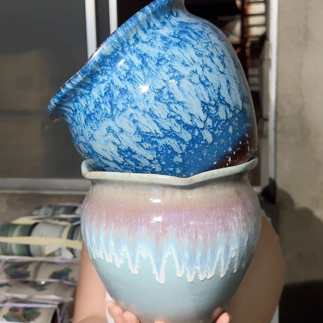 紫砂花盆高18口20