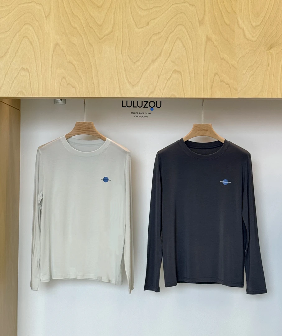 luluzou莱赛尔圆领印花长袖07188