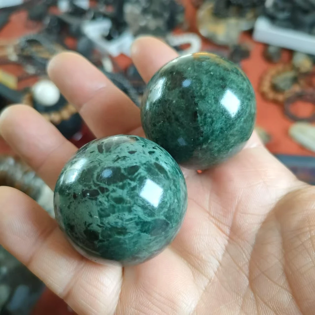 手球西藏橄榄手球40mm一对玻璃珠