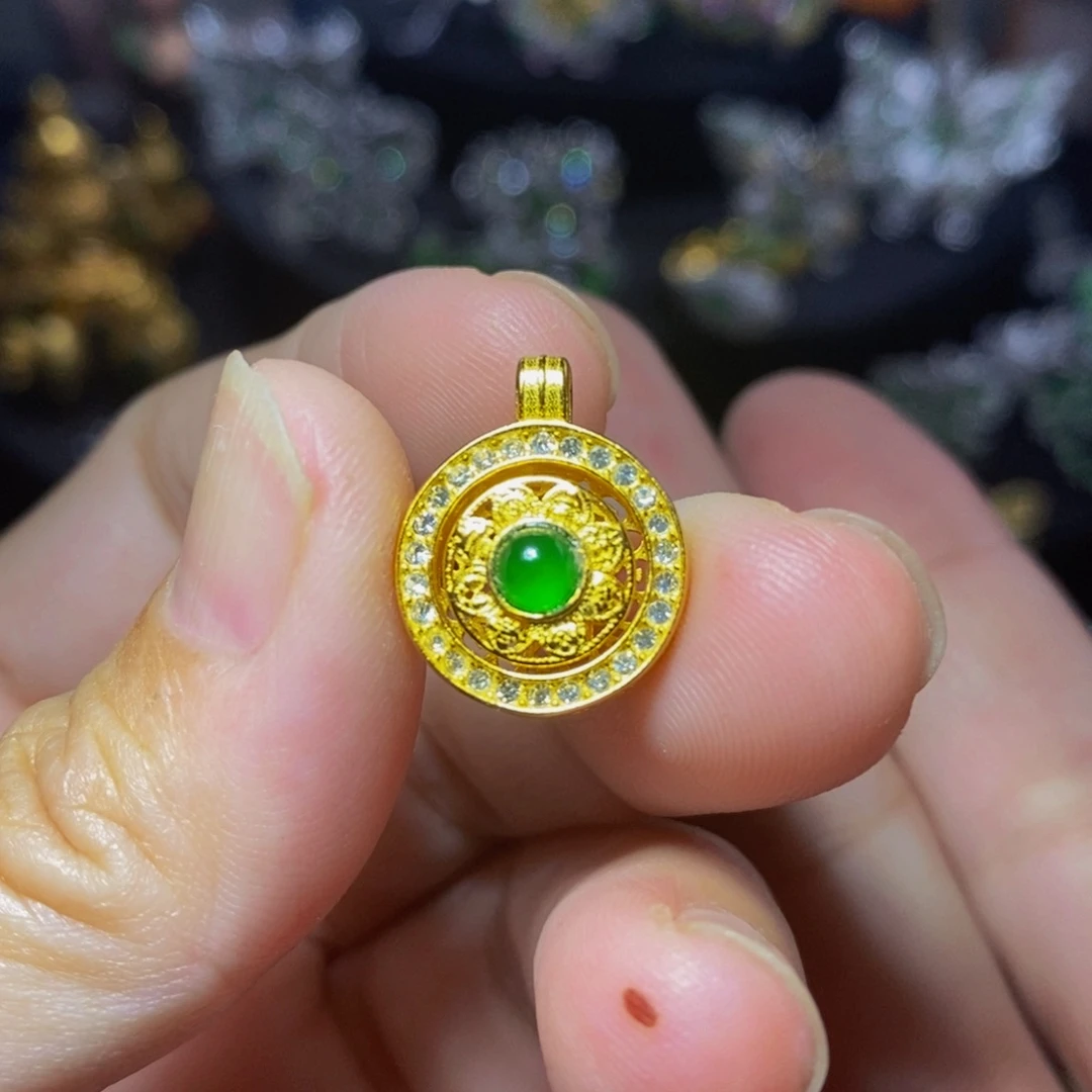翡翠银S925镶嵌毛衣链天然翡翠
