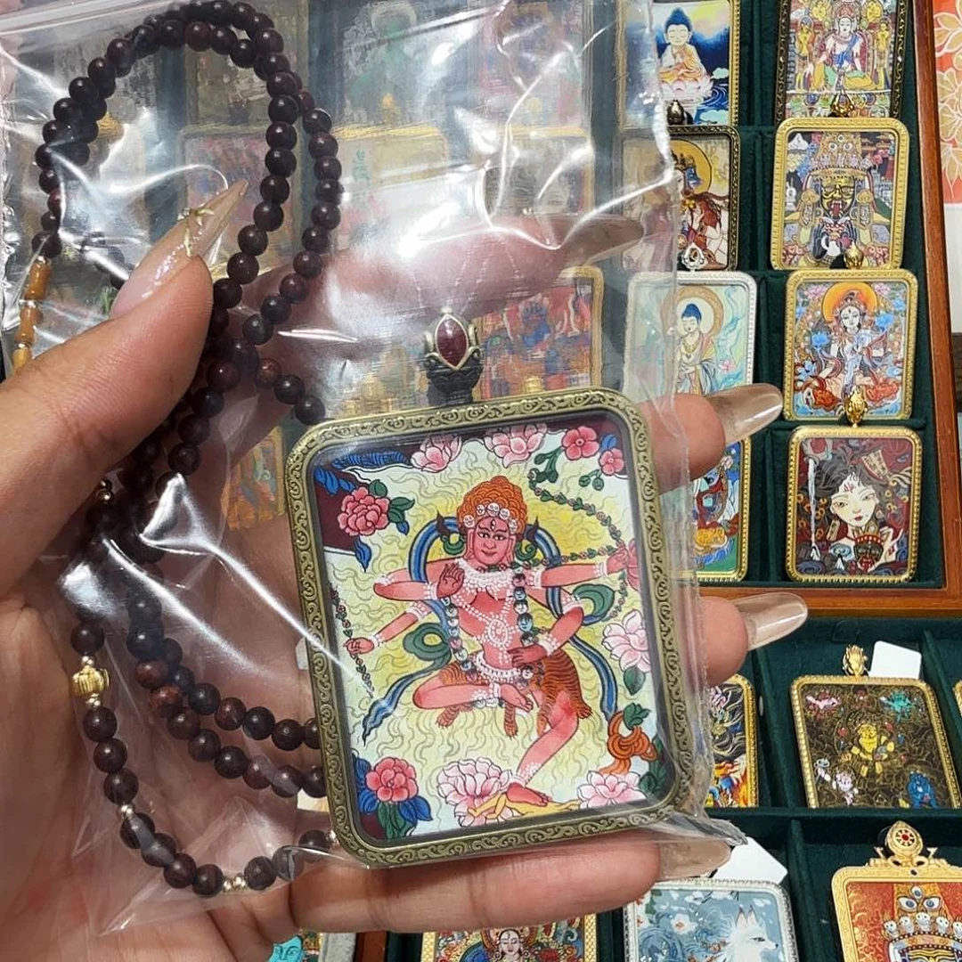 形****吊坠热贡纯手绘唐卡非遗文化