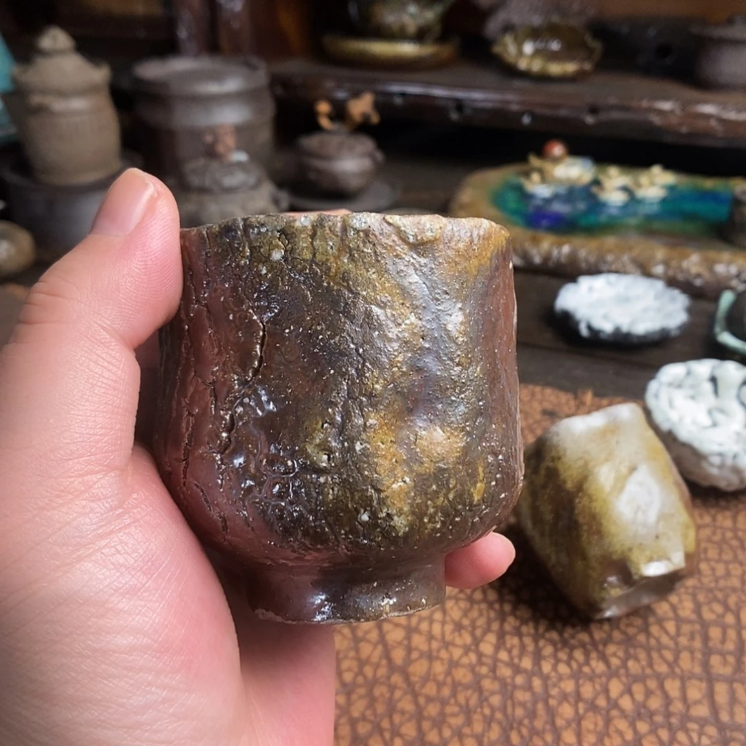 手工制作柴烧茶具