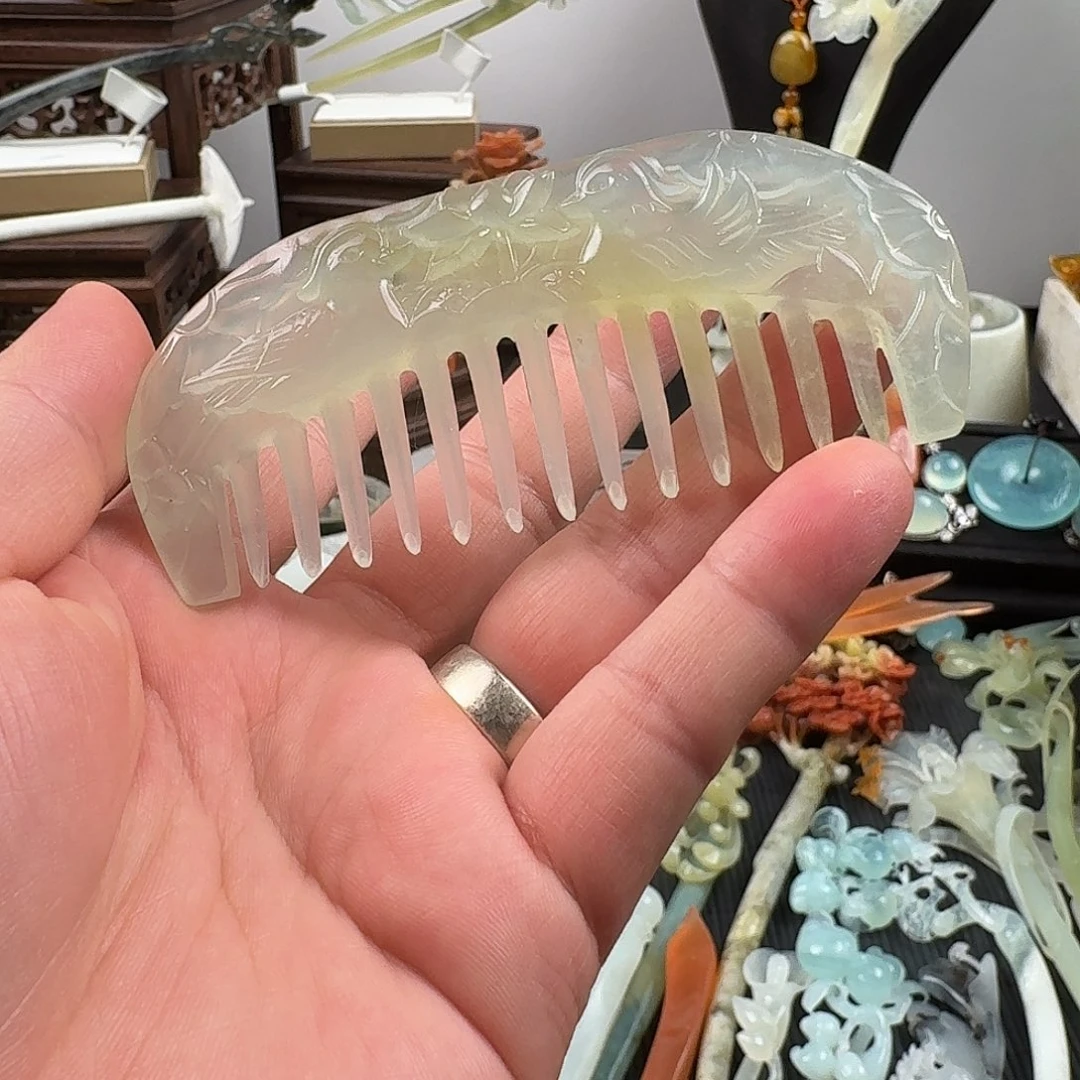 蛇纹石玉未镶嵌发饰