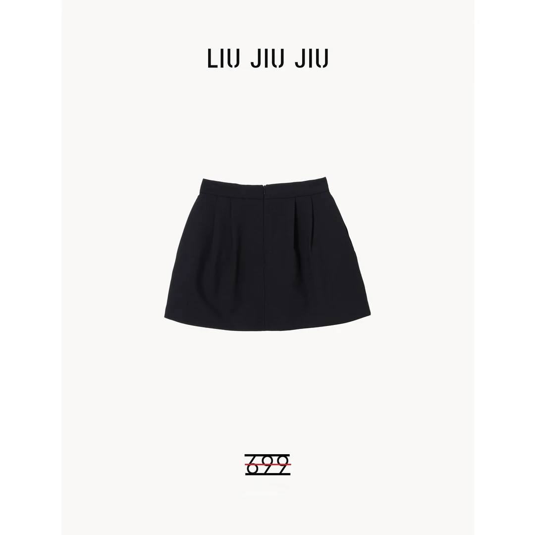 LIUJIUJIU 韩系高级感A字裙秋季新款西装花苞显瘦半身裙BQ4790L