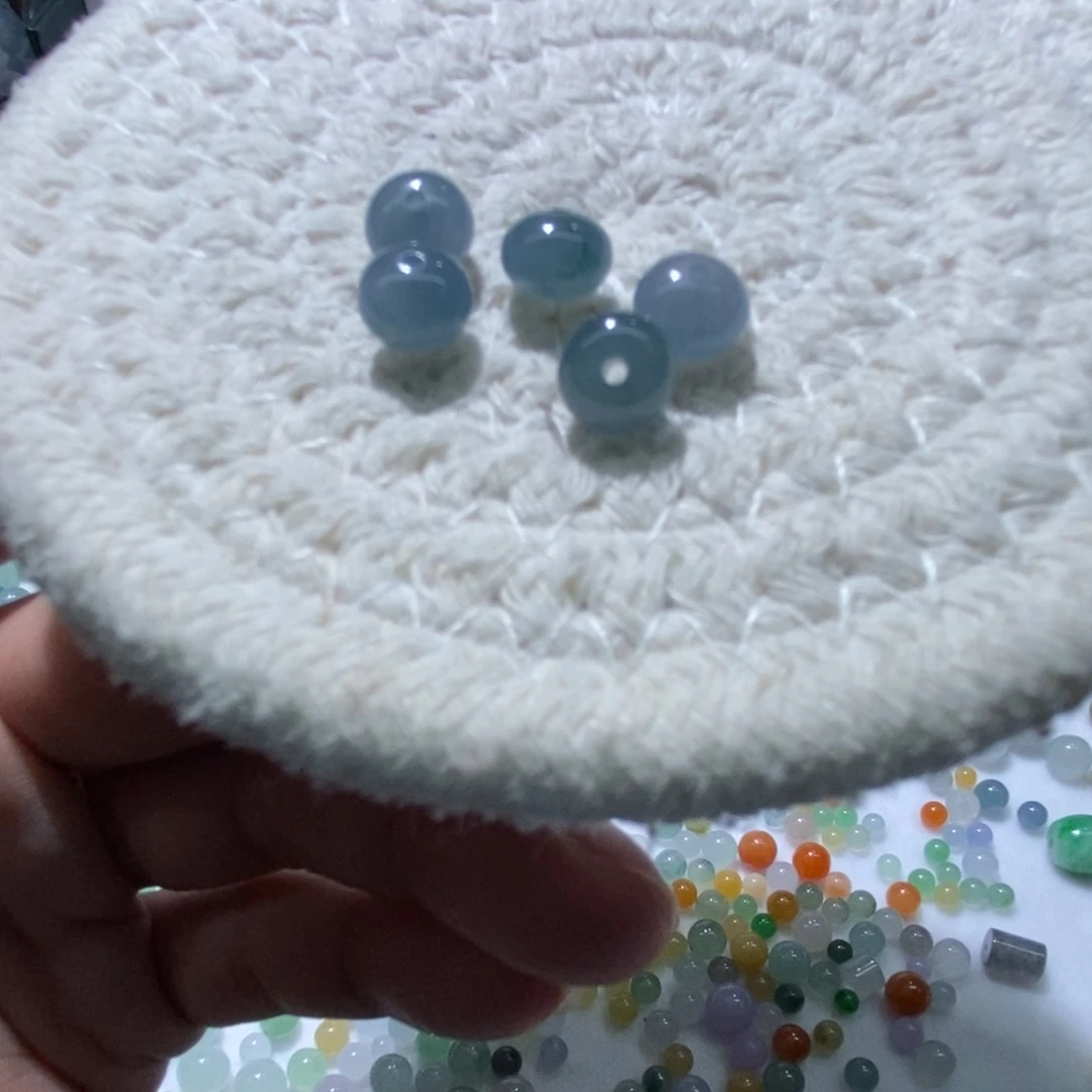 翡翠散珠翡翠鼓珠 蓝紫 150一颗