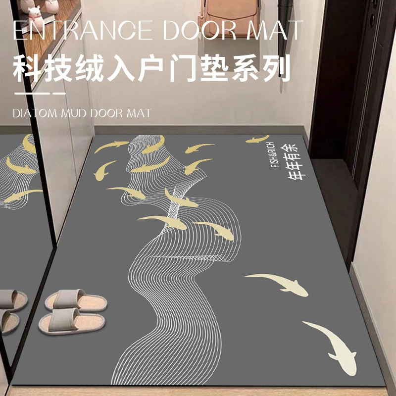 硅藻泥地垫入门地垫进户门吸水防滑加厚门口地垫浴室定制可裁剪