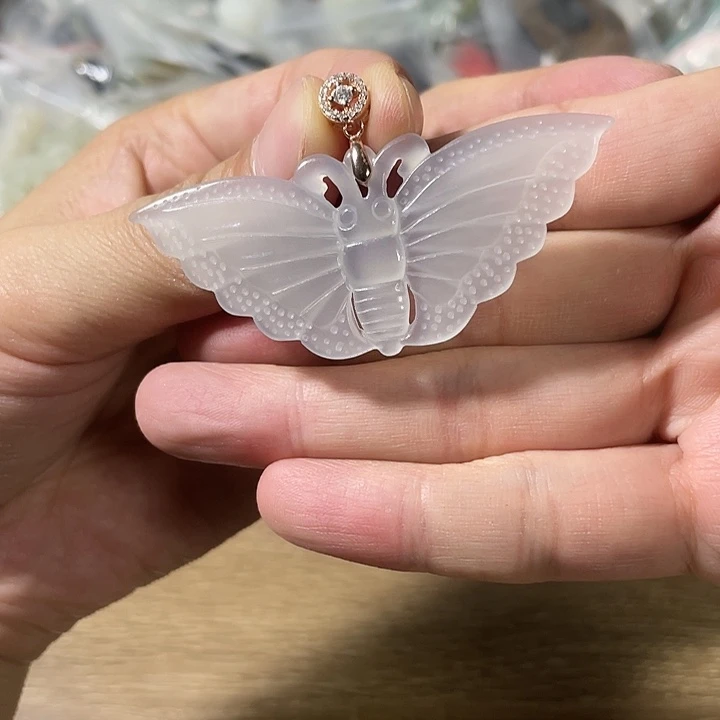 和田玉银S925镀金镶嵌颈饰