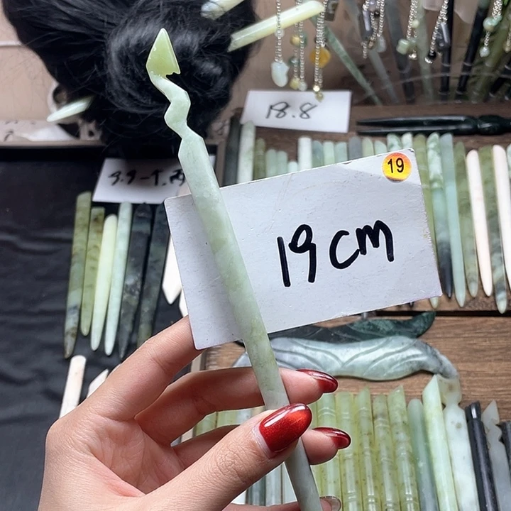 蛇纹石玉发饰合金