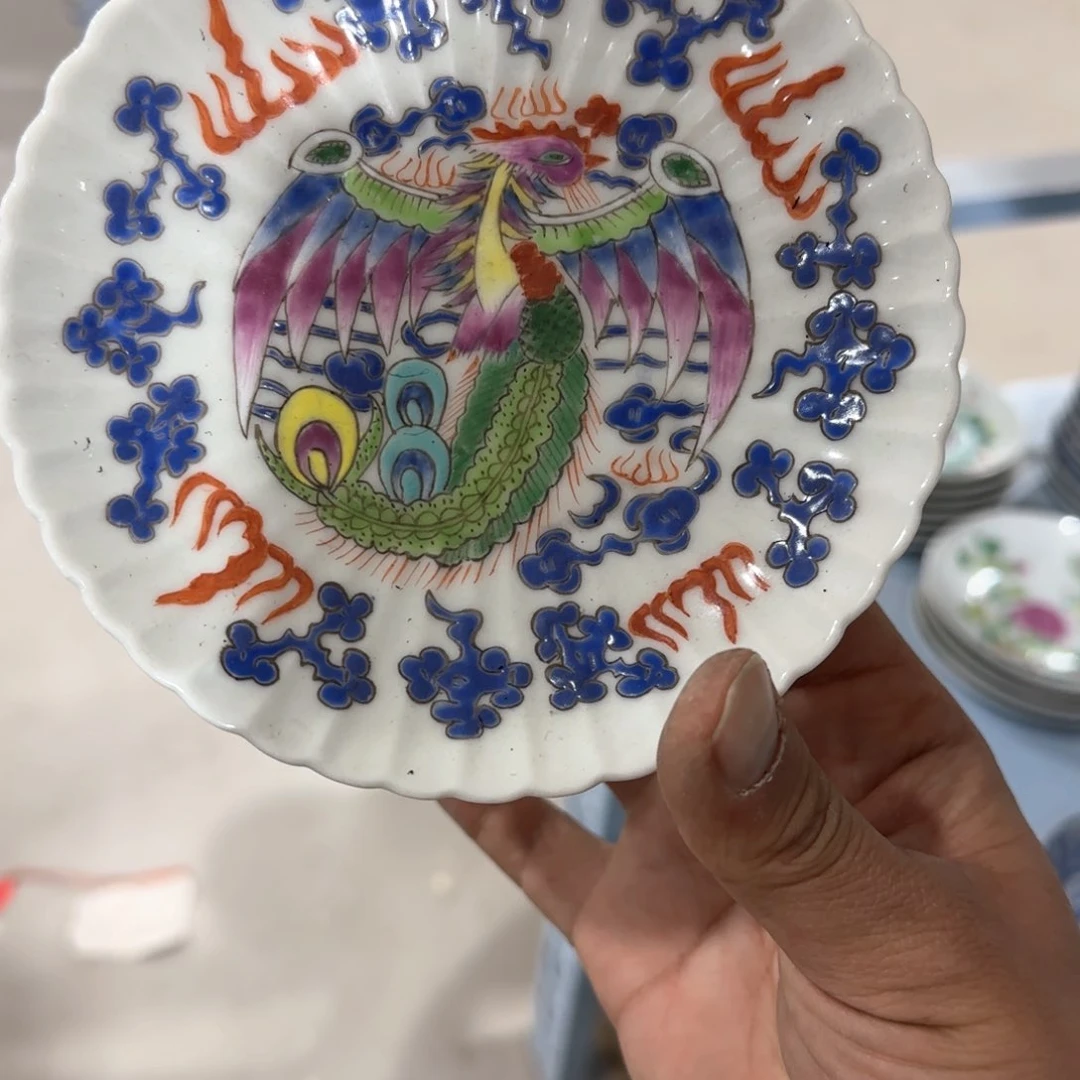 瓷片摆件手绘瓷器年底清清