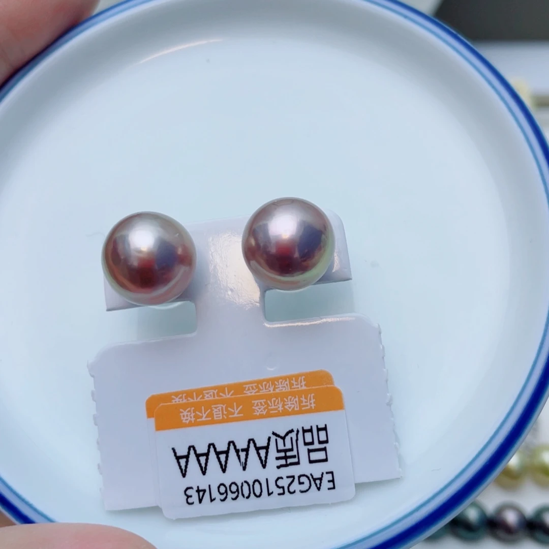 淡水珍珠耳饰银S925镶嵌w40