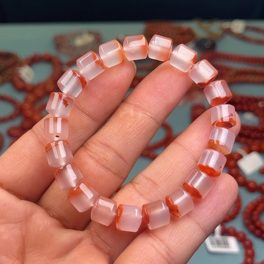 南红玛瑙未镶嵌手链聚宝盆卡8十