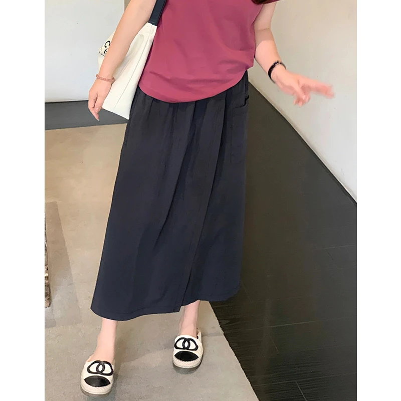 赛般WenWen小个子韩版休闲时尚百搭裤裙 夏新显瘦松紧腰裤裙1273