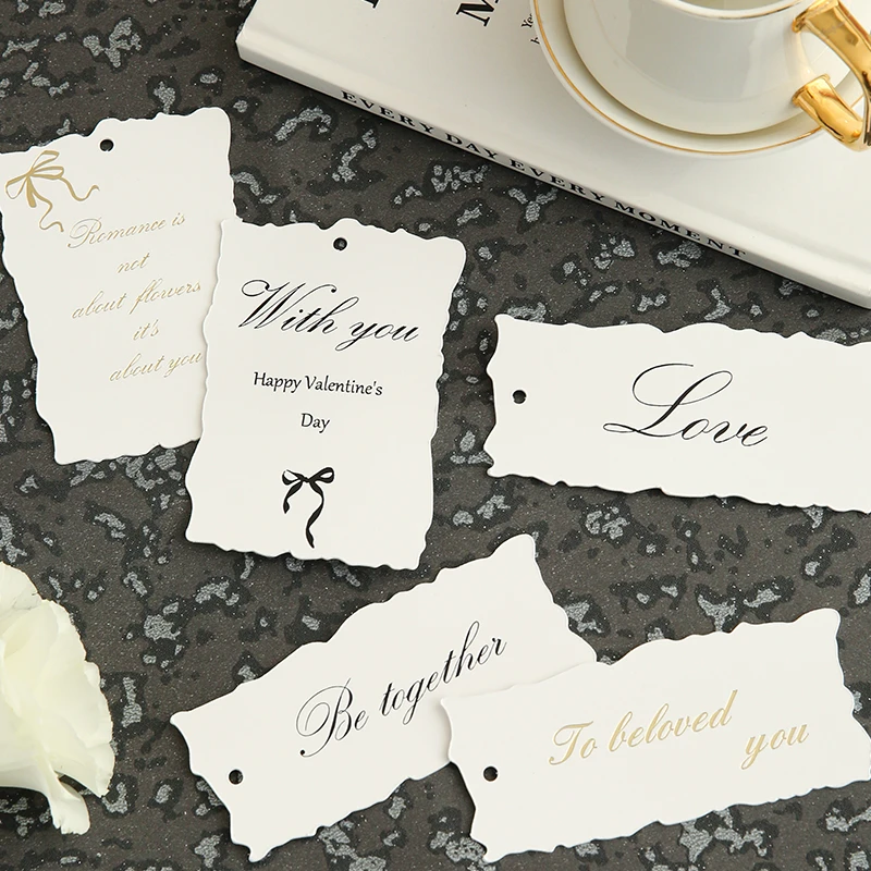 加厚法式撕边卡片简约ins风留言明信片花束包装配饰手工diy材料