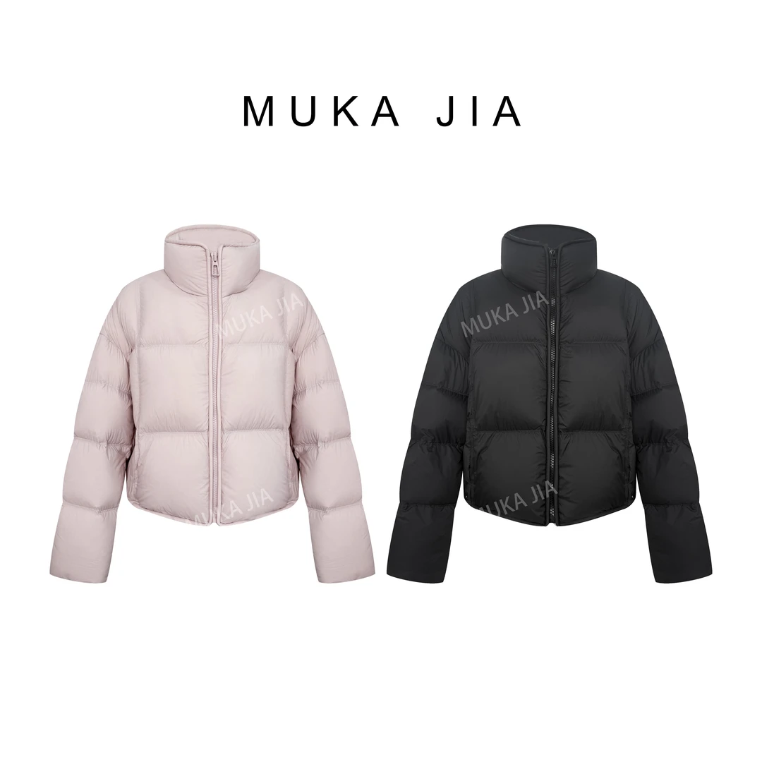 木卡家冬季新款韩版百搭加厚保暖短款小个子立领泡芙面包羽绒服