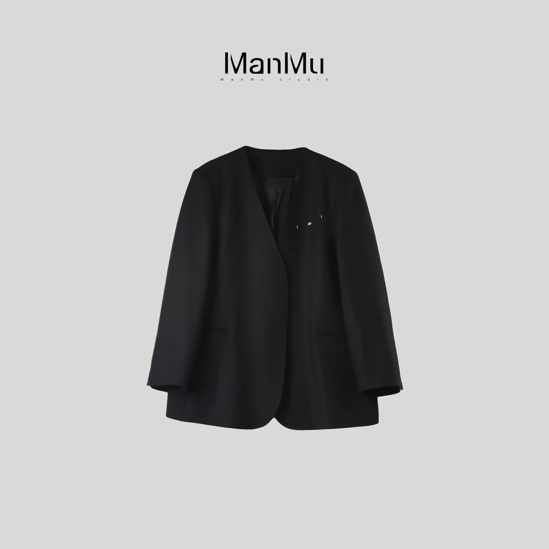 满目ManMu【张琪专属】秋季舒适通勤100%羊毛西装350242
