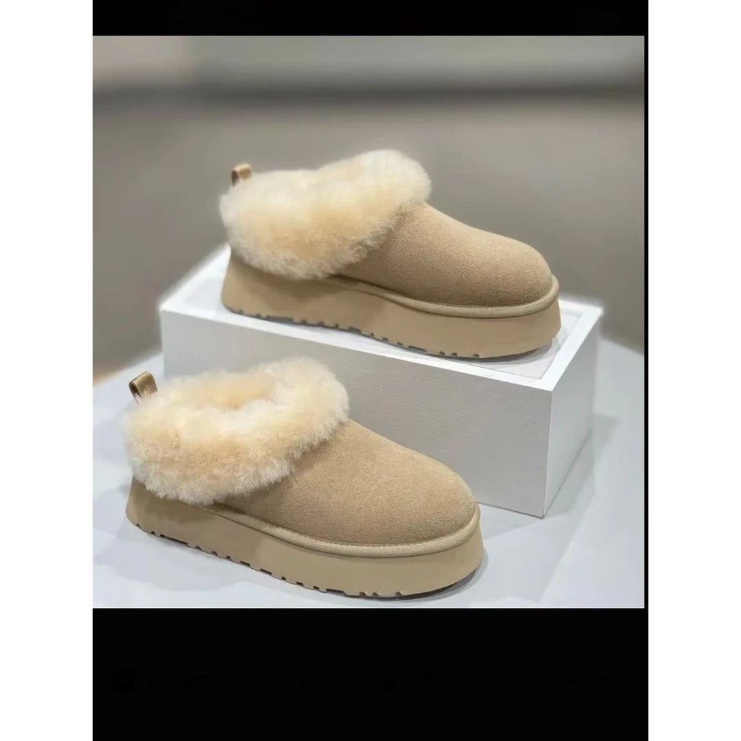 【河南桑坡】塔兹勒羊皮毛一体雪地靴女款冬季防滑增高