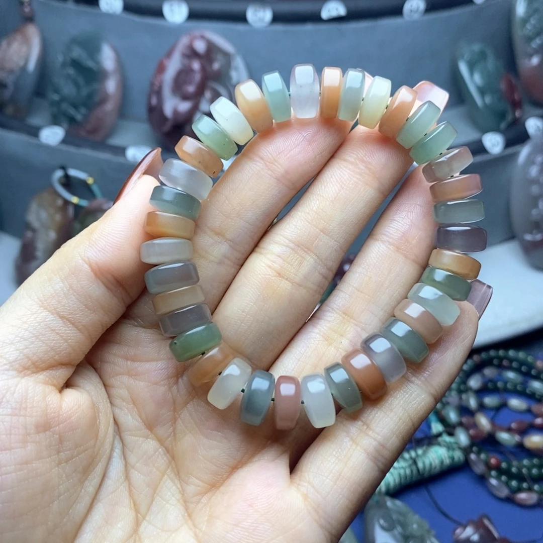 清***月玛瑙/玉髓未镶嵌吊坠(不含链)