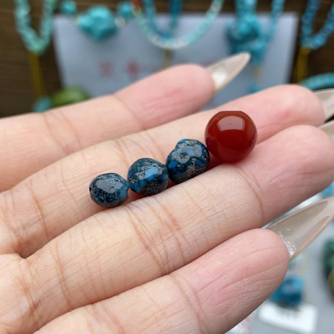 南红玛瑙未镶嵌乌兰花豆子