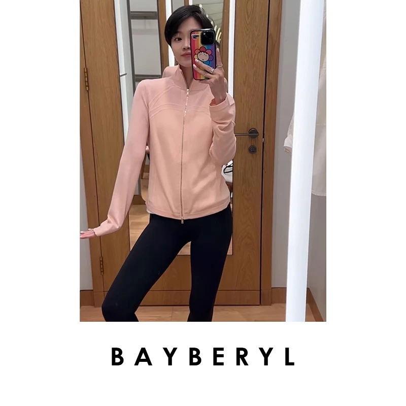 Z7-BAYBERYL老贝露风开衫*修身立领休闲拉链25秋针织衫ZZS4L2514