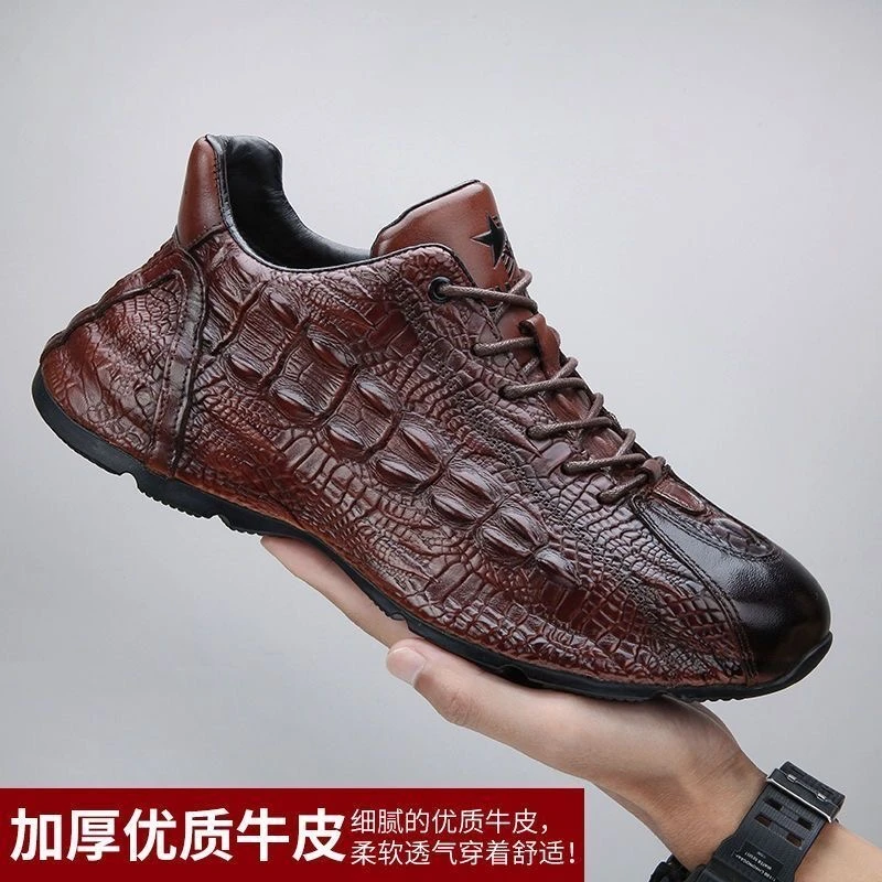 秋季新款真皮牛皮男士手工休闲男鞋头层牛皮男鞋男士运动软底潮鞋