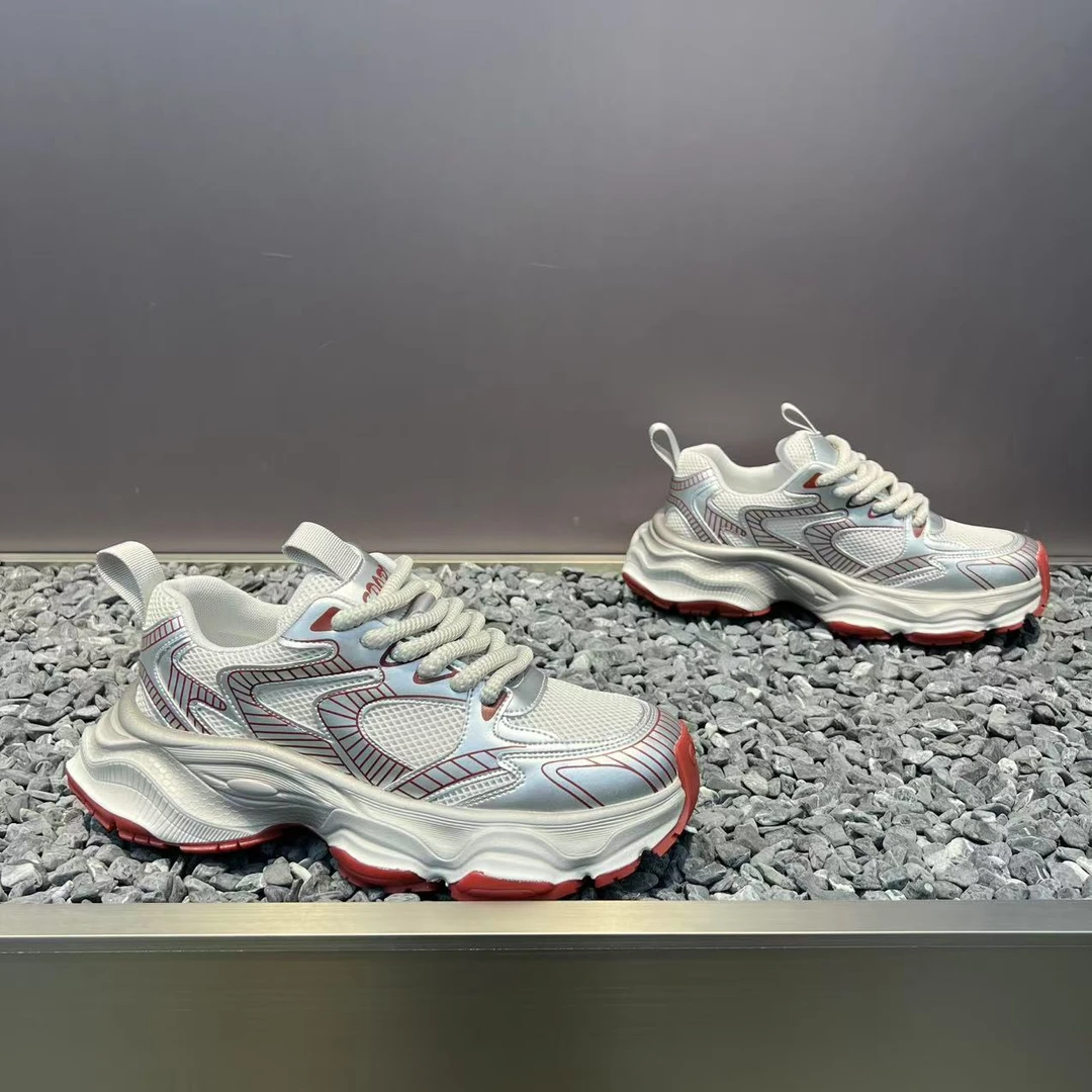 低帮网面夏季新款复古运动鞋厚底时尚休闲鞋透气老爹鞋潮流鞋子男