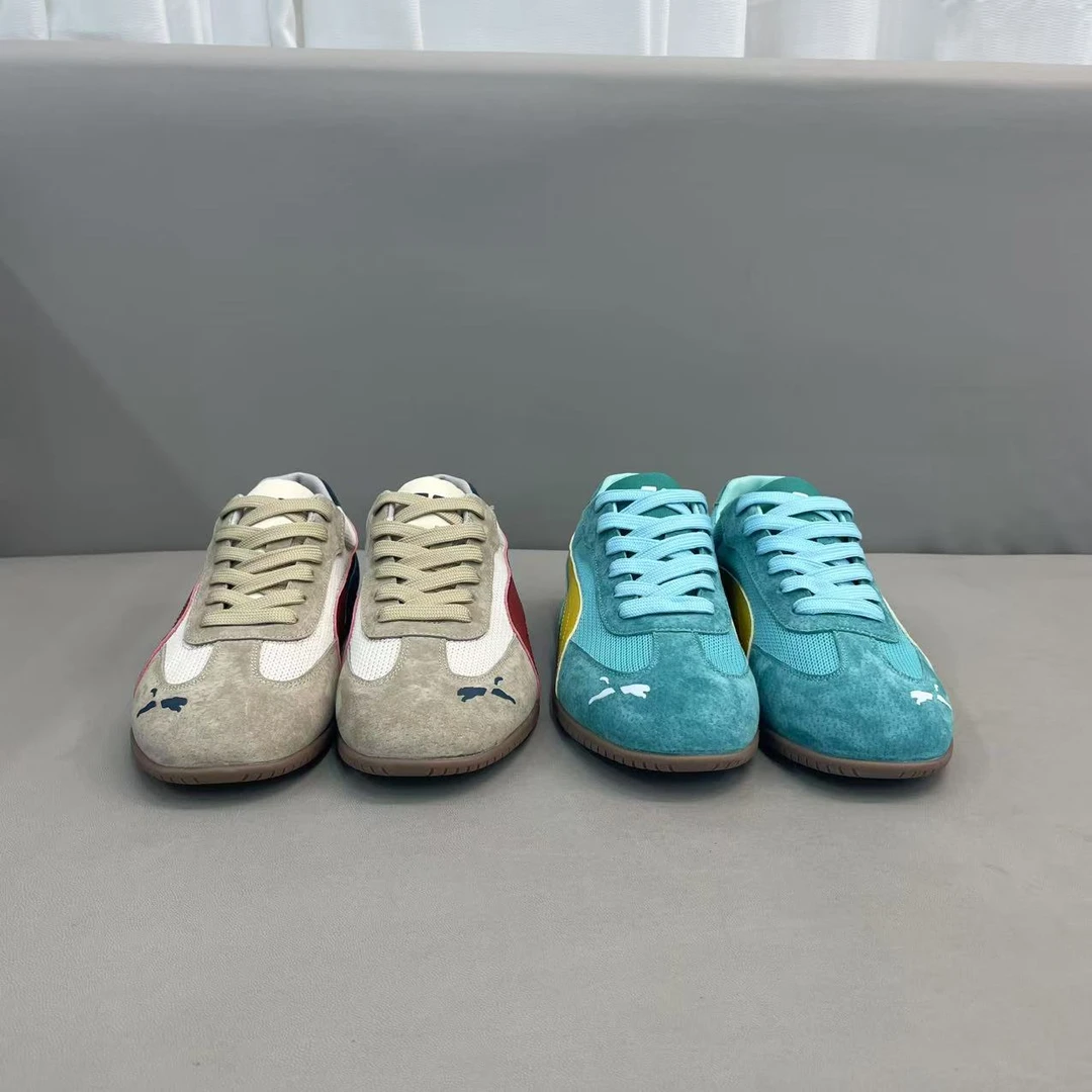 【标准码】早春新款皮网拼接休闲舒适轻便个性国潮男款潮鞋