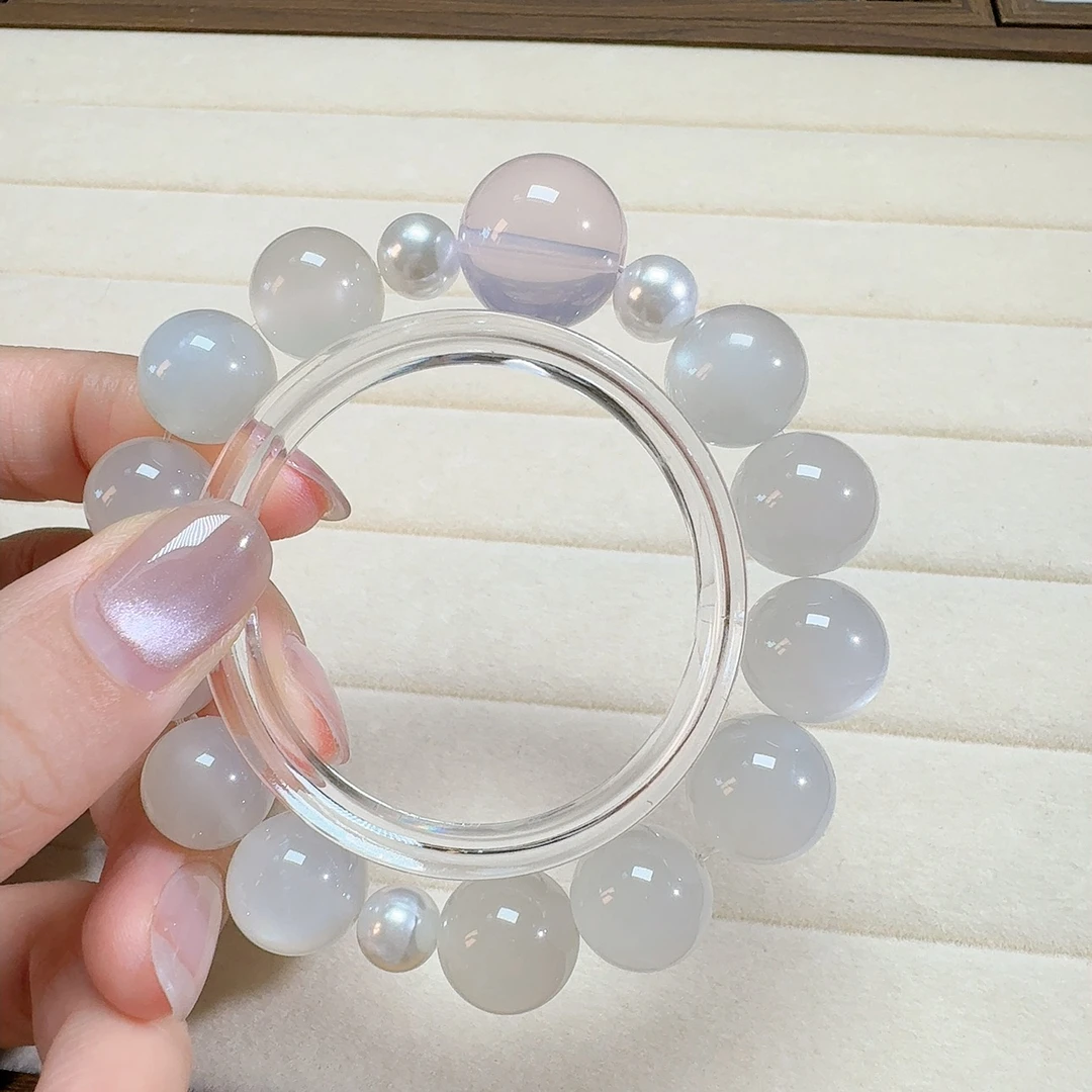 【奶釉幻月】月光时➕六芒星光粉水晶  多样性发其一