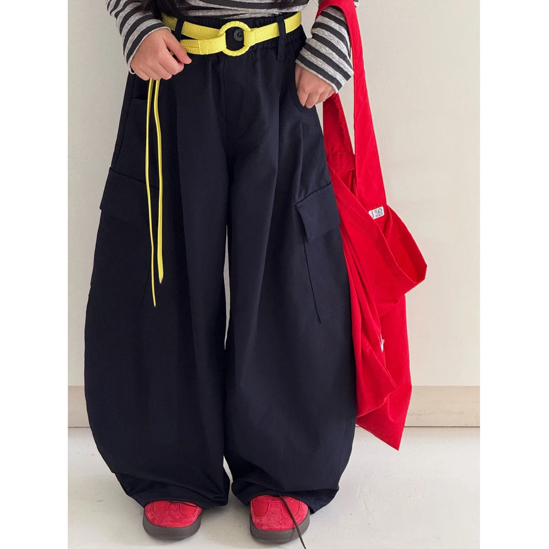 K29658孙小美韩系女童秋装弯刀裤2025新款儿童裤子春秋大童休闲裤