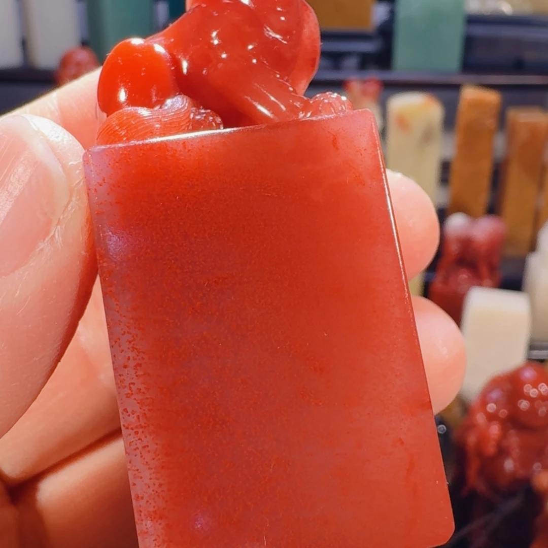 寿山石印石水洞桃花