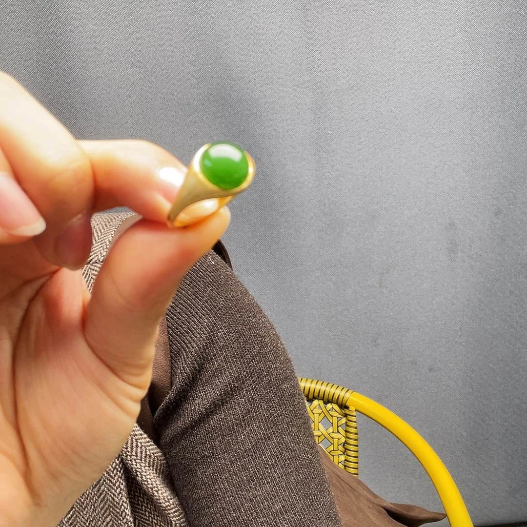 和田玉银S925镶嵌戒指