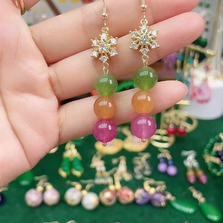 石英质玉合金耳钉